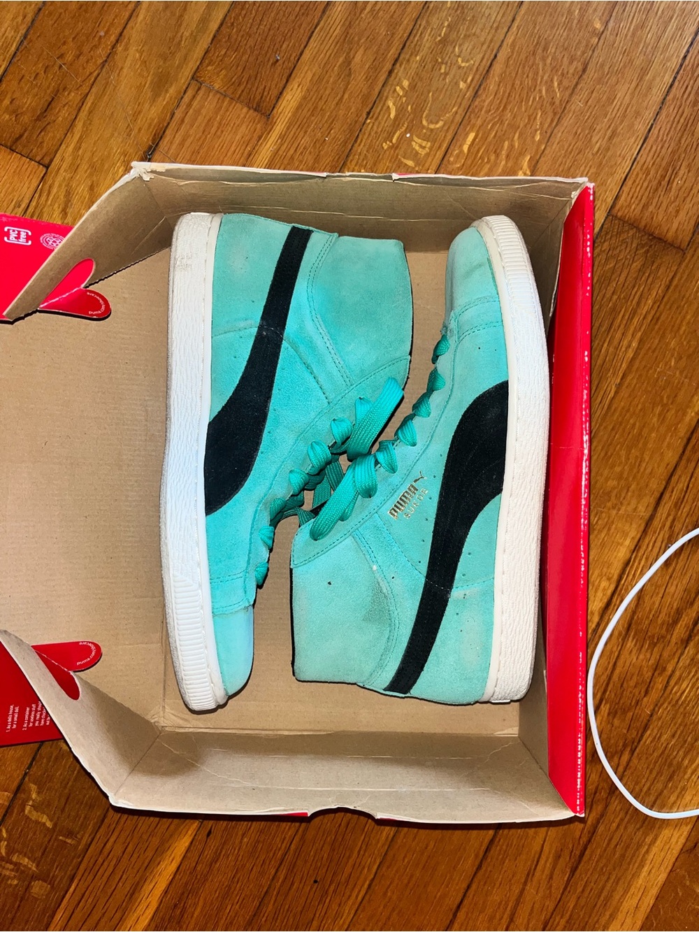 Puma High-Top Sneakers in Aqua/Black